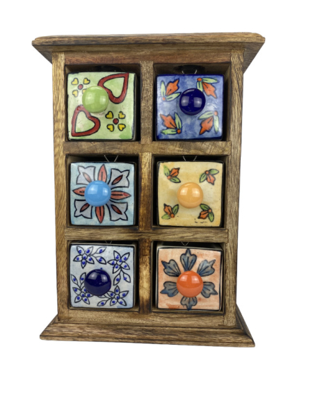 Kleinkommode mit 6 Keramikschubladen